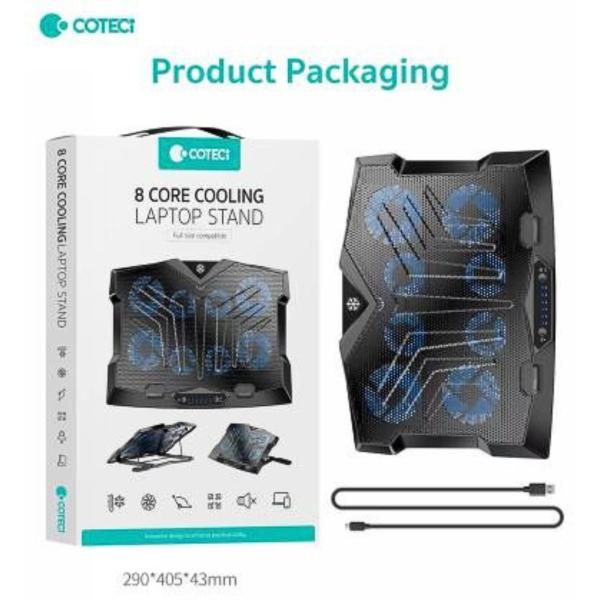 Holder Para Laptop Con Ventilador De 8 Nucleos Integrado Sd-62 Modelo 52013 Coteci Negro