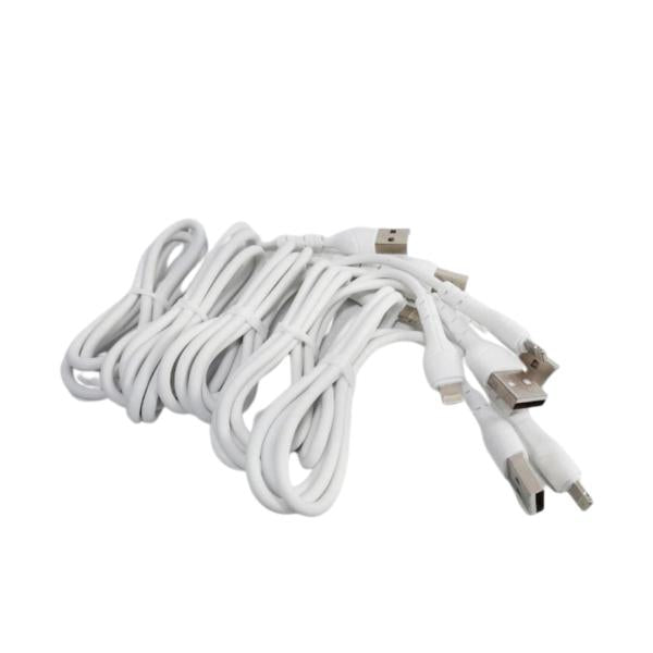Combo 5 Cables Usb A Lightning Iphone Color Blanco En Bolsa