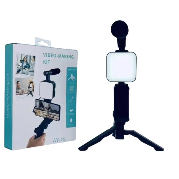 Tripode Con Luz Led Y Microfono Modelo Ay49