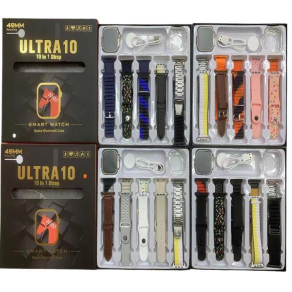Reloj Inteligente 10 Fajas Modelo Ultra 10 Negro