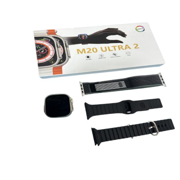 Reloj Inteligente 3 Fajas  Modelo M20 Ultra 2 Negro