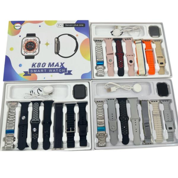 Reloj Inteligente 7 Fajas Modelo K80 Max Negro