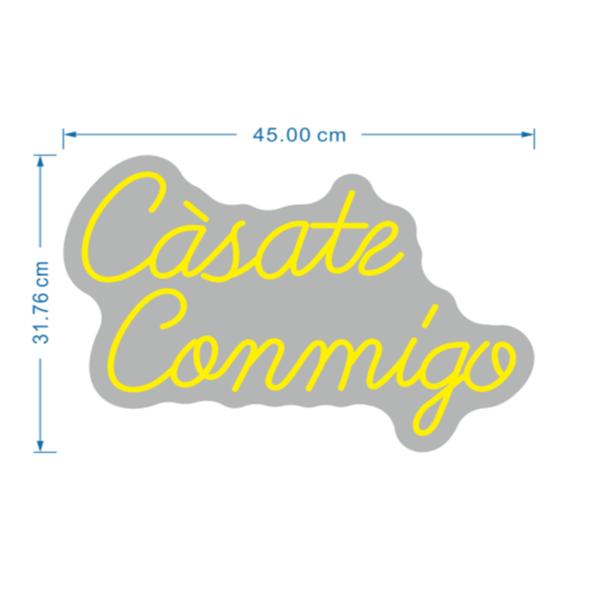 Rotulo Luz Neon Casate Conmigo