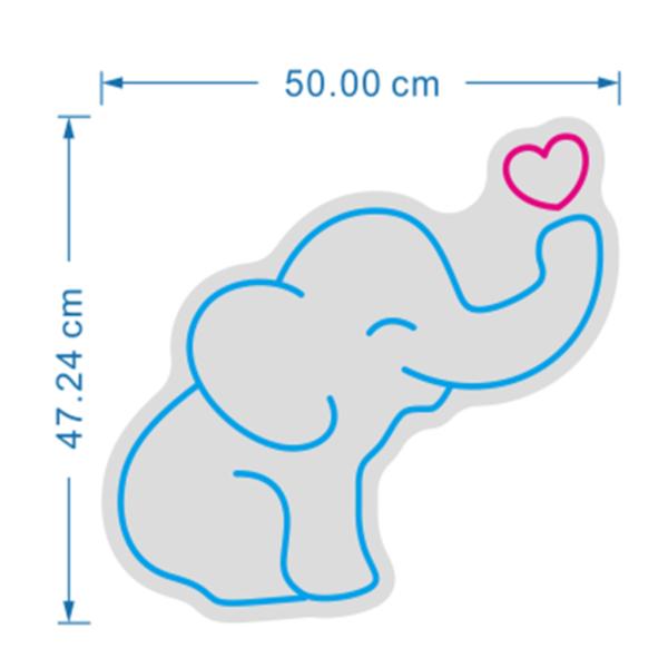 Rotulo Luz Neon Elefante