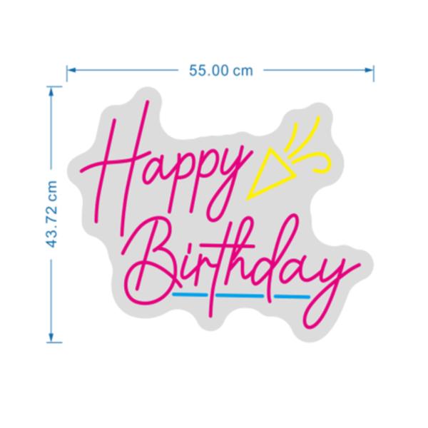Rotulo Luz Neon Happy Birthday