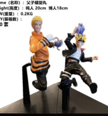 Set De 2 Figuras Naruto/Boruto 10Cm