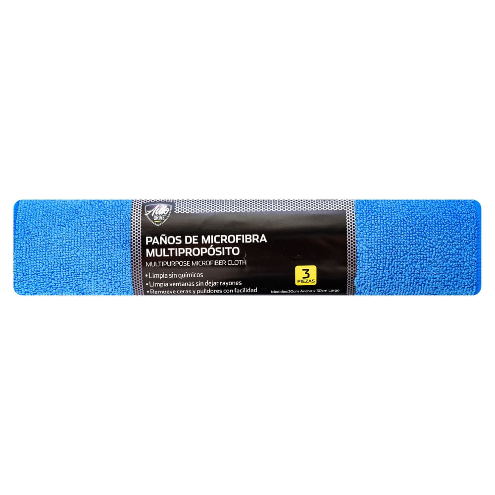 Toallas Para Carro Auto Drive De Microfibra 30x30 Cm - 3 Uds
