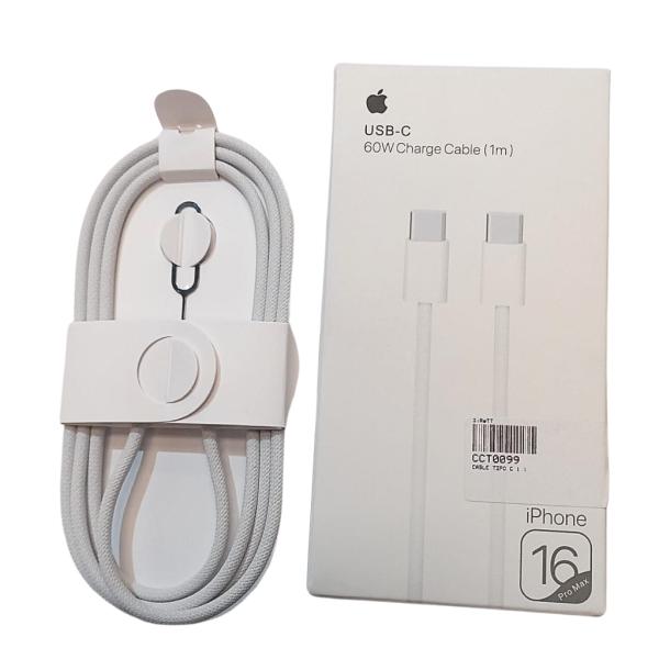 Cable Tipo C A Tipo C 1M Iphone 16 60W 1.1 "M" Blanco