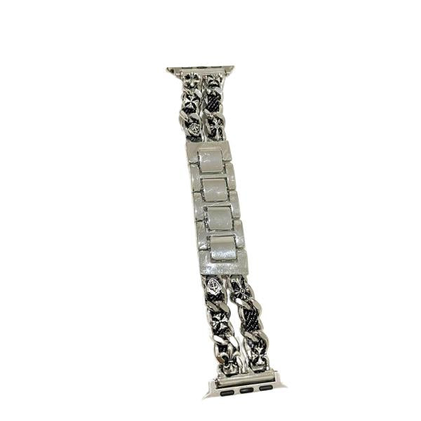 Banda Para Reloj Diseño Negro/Plateado 38/41 Mm
