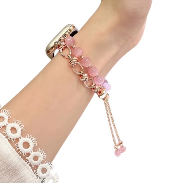 Banda Para Reloj Diseño Bolitas Rosada/Oro Rosa 38/41 Mm