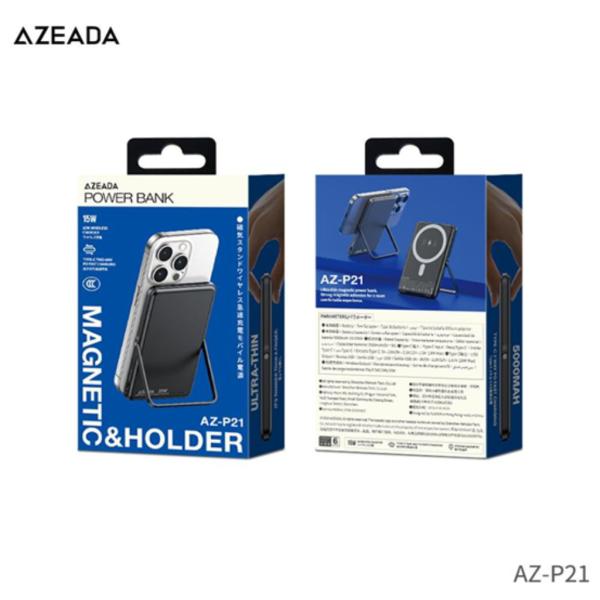 Bateria Emergencia Carga Inalambrica Magnetica 5000 Mah Modelo  Az-P21 Azeada Gris