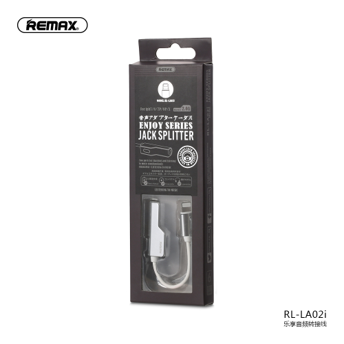 Cable Usb Ligthing A 3.5 Hembra Enjoy Splitter RL-LA02I Remax Bla