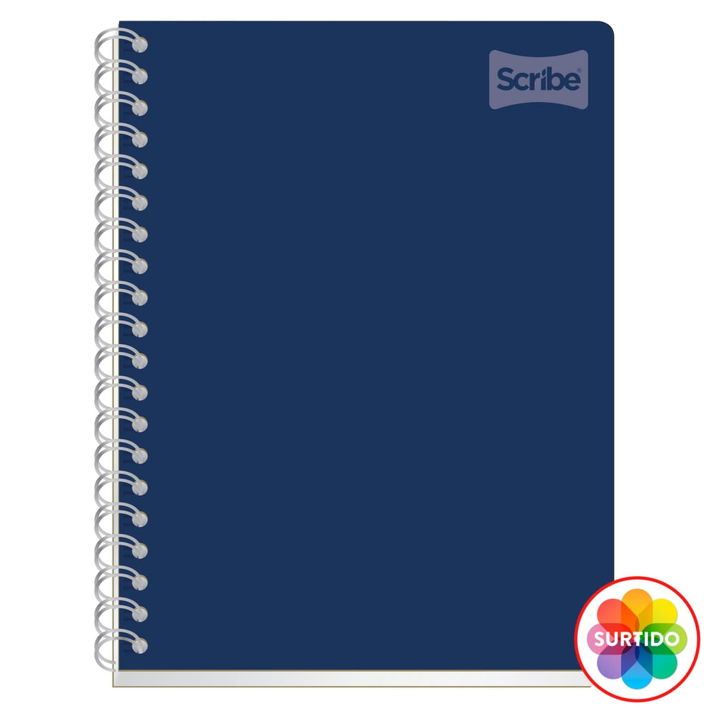 Cuaderno De Resortes Scribe, Polycover Surtido -100 Hojas