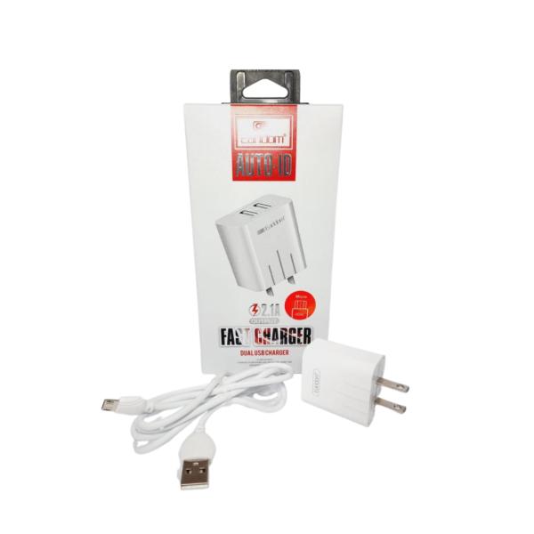 Cargador Cubo Casa Es-167M Con Cable Micro V8 Earldom