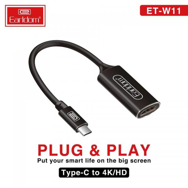Adaptador Tipo-C A Hdmi 4K Para Celular Earldom Et-W11