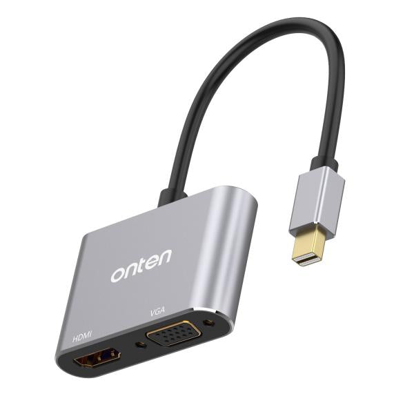 CABLE ADAPTADOR MINI DISPLAY PORT A HDMI+VGA 4K 60HZ OTN-5131B ONTEN GRIS