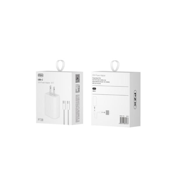 Cargador Completo Tipo C 30W Modelo P72C Pzx Blanco