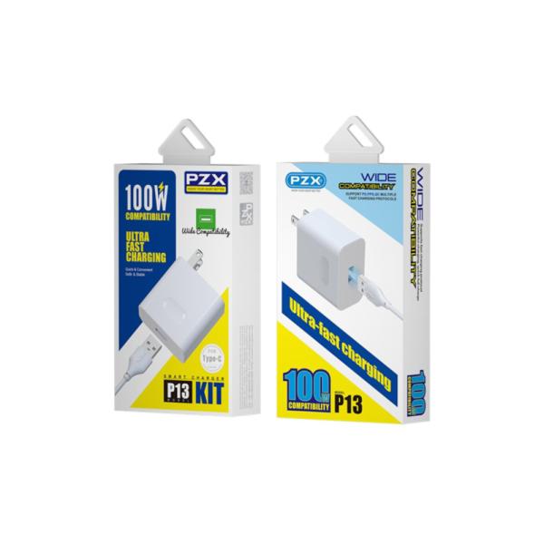 Cargador Completo Lightning 100W Modelo P13 Pzx Blanco