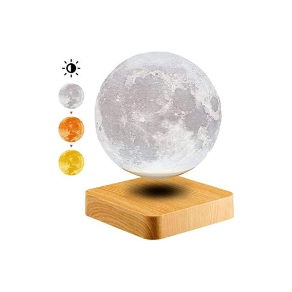 Lampara Luz Suspendida Decorativa Diseño Luna Base Cafe