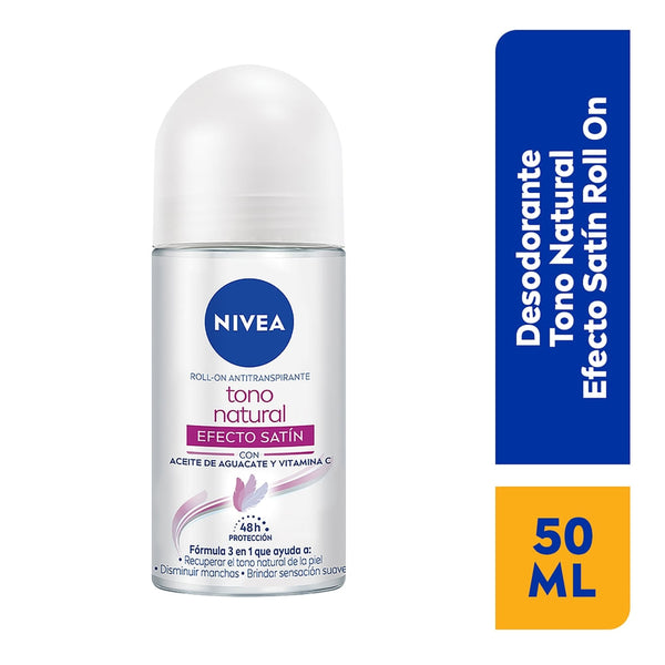 Desodorante Nivea Roll-on Femenino Tono Natural Efecto Satín - 50 Ml
