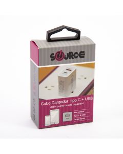 Cubo Cargador Source Tipo C+usb