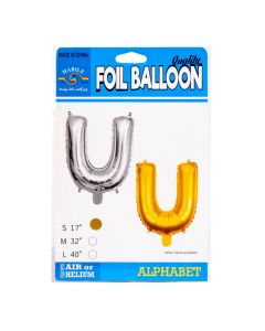 Globo Metal Letra U 17pulg Dorado