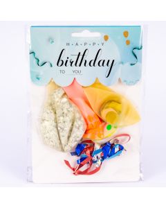 Globo Latex Transparente Con Curling Estampado Happy Birthday 3pzas Surtido