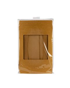 Caja Cartón Lisa Tapa Con Ventana Transparente 25.5x7cm Marrón