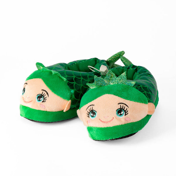 Pantufla Afelpada PVC Relieve Sirena Verde