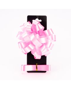 Moño Plástico Liso Con Cinta 5pulg 2m Rosado