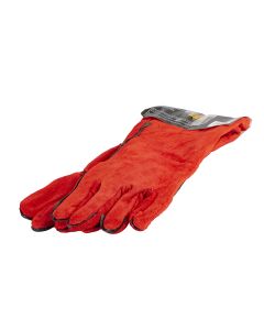 Guante Seguridad Cuero Liso 33.5x14cm Rojo