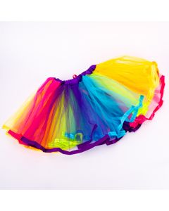 Falda Tutú Infantil Liso Con Elástico 30cm Multicolor