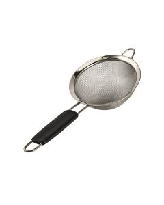 Colador Metálico Liso Con Mango Plástico