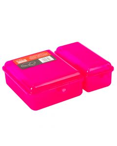 Recipiente Plástico 2 Divisiones 1100ml 22x16.5x6.6cm Rosado