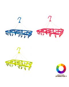 Tendedero Plástico Plegable 24 Prensas