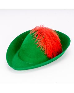 Sombrero Liso Afelpado Con Pluma