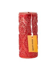 Candela Redonda Con Relieve 7x16.5cm Plateado
