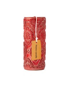 Candela Redonda Con Relieve 7x16.5cm Rojo