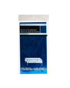 Mantel Plástico Metalizado Liso 1.37x2.74m Azul