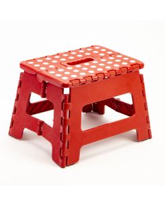 Taburete Plástico Plegable Liso Con Detalle Puntos