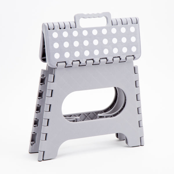 Taburete Plástico Plegable Liso Con Detalle Puntos