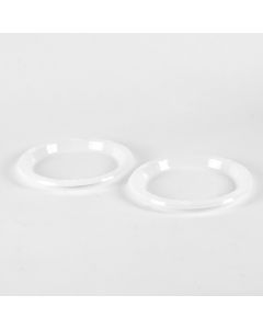 Plato Plástico Plano Liso Borde Con Relieve #7 17.6cm 12und Blanco