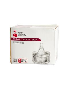 Dulcera Vidrio Con Tapa Relieve 12.3cm Transparente