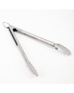 Pinza Metálica Para Parrilla Lisa Plateado+negro