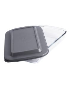 Refractario Vidrio Rectangular Con Tapa Plástica 1600ml