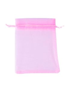 Bolsa Organza 10x14cm 5und Rosado