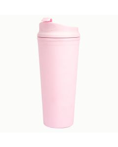 Envase Plastico Liso Con Pajilla Rosado