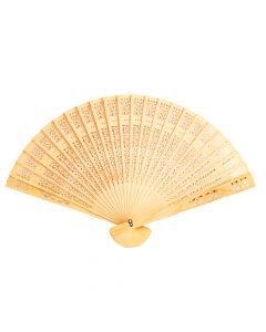 Abanico Madera Con Relieve 20cm Beige