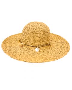 Sombrero Para Dama Liso Con Detalle Concha 42x29cm Surtido