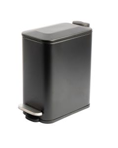Basurero Acero Inoxidable Liso Con Pedal 14x22.5x51cm 5l Negro